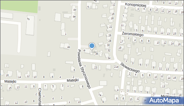 Radzyń Podlaski, Powstania Styczniowego, 59, mapa Radzyń Podlaski