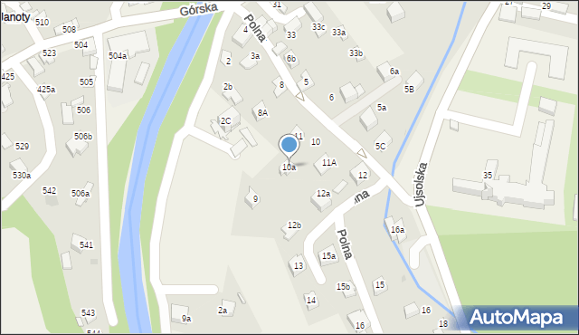 Rajcza, Polna, 10a, mapa Rajcza