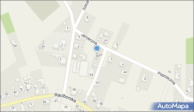 Raszczyce, Poprzeczna, 2b, mapa Raszczyce