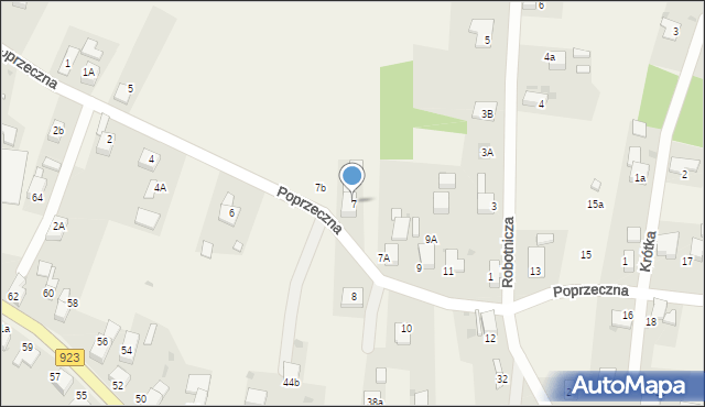 Raszczyce, Poprzeczna, 7, mapa Raszczyce