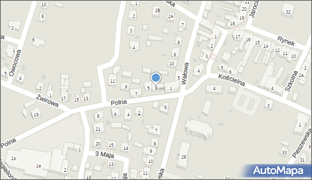 Raszków, Polna, 3b, mapa Raszków