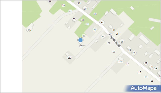 Rasztów, Popiełuszki Jerzego, bł. ks., 27, mapa Rasztów