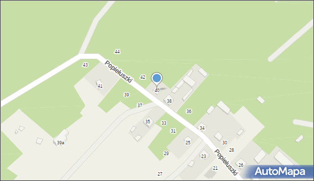 Rasztów, Popiełuszki Jerzego, bł. ks., 40, mapa Rasztów