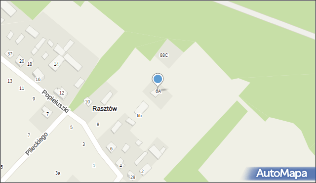 Rasztów, Popiełuszki Jerzego, bł. ks., 6A, mapa Rasztów