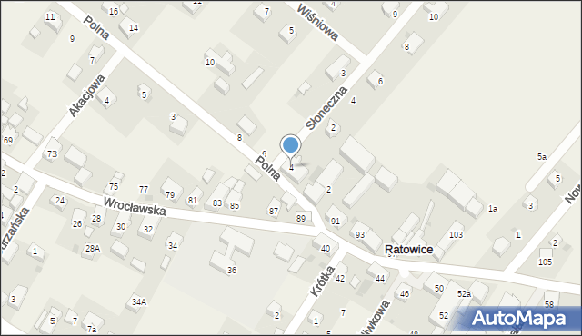 Ratowice, Polna, 4, mapa Ratowice