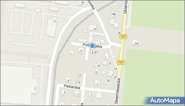 Rawa Mazowiecka, Podmiejska, 3, mapa Rawa Mazowiecka