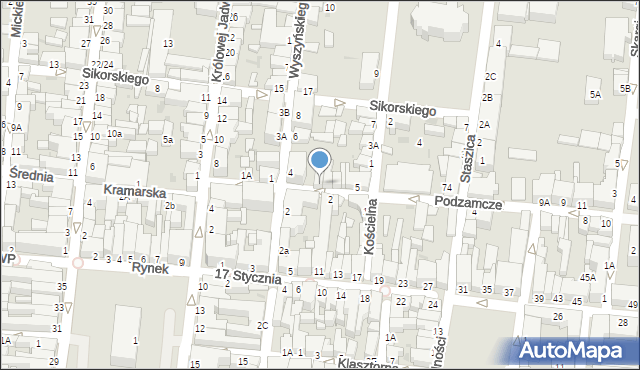 Rawicz, Podzamcze, 3a, mapa Rawicz