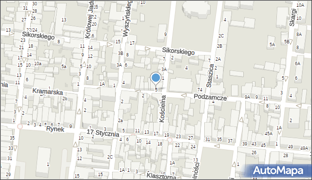 Rawicz, Podzamcze, 5, mapa Rawicz