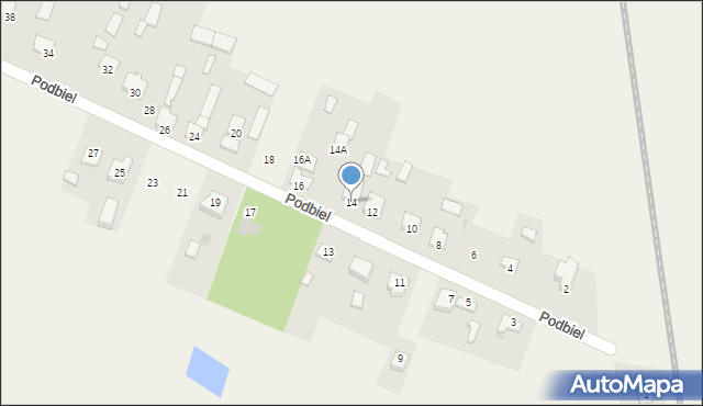 Rębków, Podbiel, 14, mapa Rębków