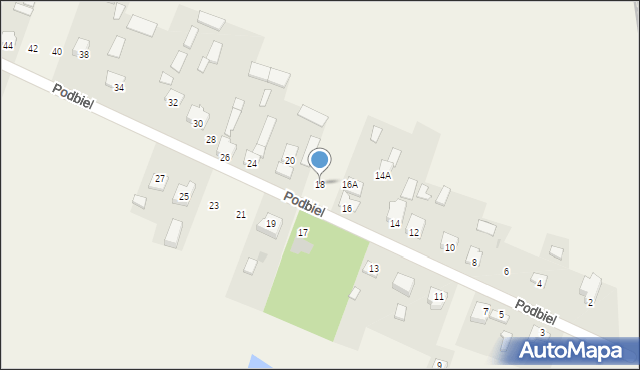 Rębków, Podbiel, 18, mapa Rębków