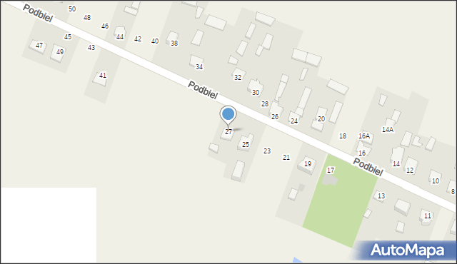 Rębków, Podbiel, 27, mapa Rębków