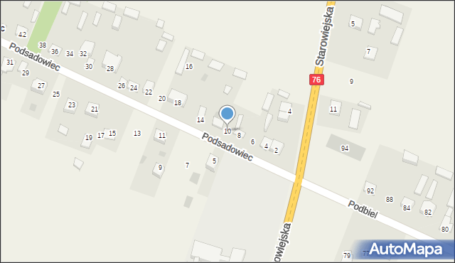 Rębków, Podsadowiec, 10, mapa Rębków