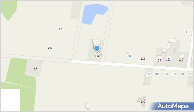 Rębków, Podsadowiec, 134, mapa Rębków