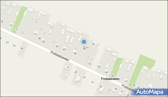 Rębków, Podsadowiec, 56, mapa Rębków