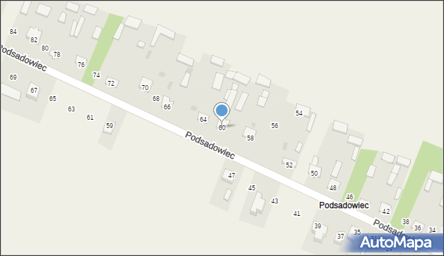 Rębków, Podsadowiec, 60, mapa Rębków