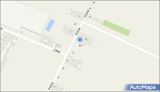 Rębków, Polna, 34, mapa Rębków