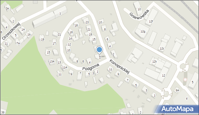 Reda, Podgórna, 2, mapa Reda