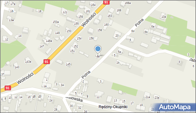Rędziny, Polna, 4a, mapa Rędziny