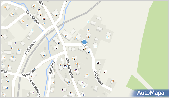 Regulice, Podgórska, 2a, mapa Regulice