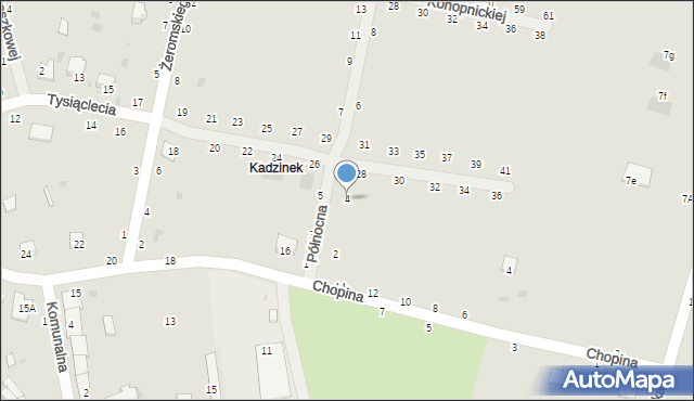 Rejowiec Fabryczny, Północna, 4, mapa Rejowiec Fabryczny