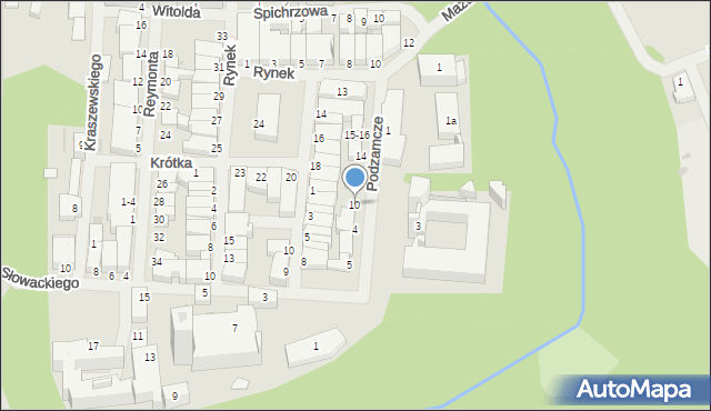 Reszel, Podzamcze, 10, mapa Reszel