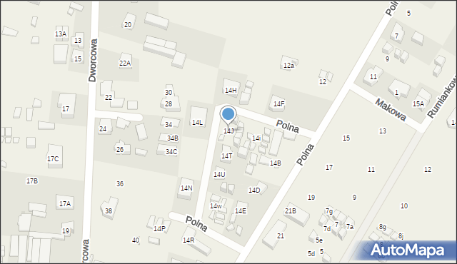 Rewal, Polna, 14J, mapa Rewal