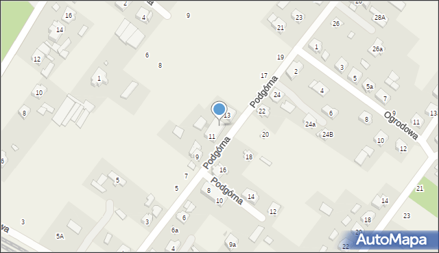 Robakowo, Podgórna, 11a, mapa Robakowo