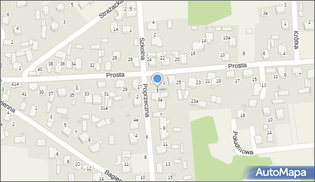 Rodaki, Poprzeczna, 3, mapa Rodaki