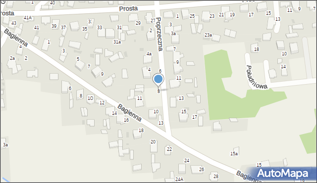 Rodaki, Poprzeczna, 8, mapa Rodaki