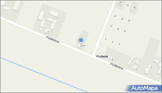 Rogalin, Podleśna, 5, mapa Rogalin