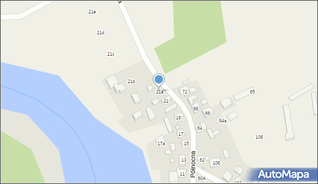Rogalinek, Północna, 21a, mapa Rogalinek