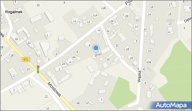 Rogalinek, Poznańska, 10, mapa Rogalinek