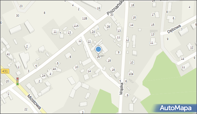 Rogalinek, Poznańska, 20, mapa Rogalinek