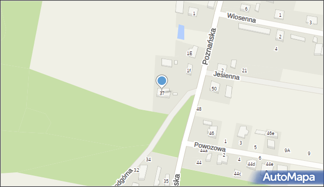 Rogalinek, Poznańska, 37, mapa Rogalinek