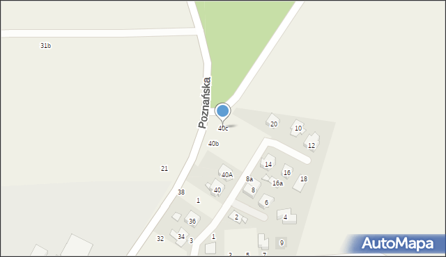 Rogalinek, Poznańska, 40c, mapa Rogalinek