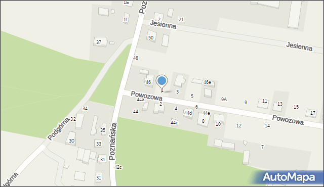 Rogalinek, Poznańska, 46b, mapa Rogalinek