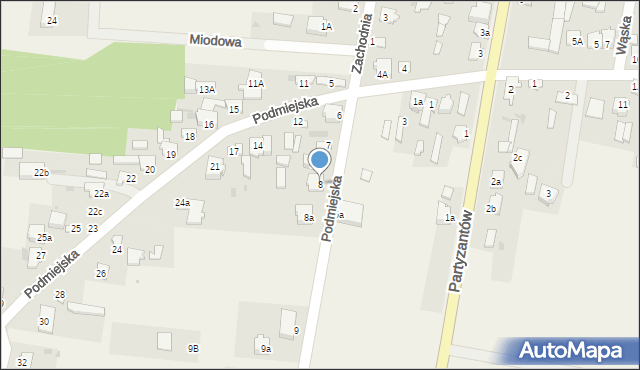 Rogów, Podmiejska, 8, mapa Rogów