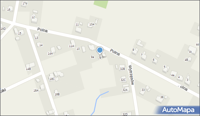 Rogów, Polna, 9, mapa Rogów