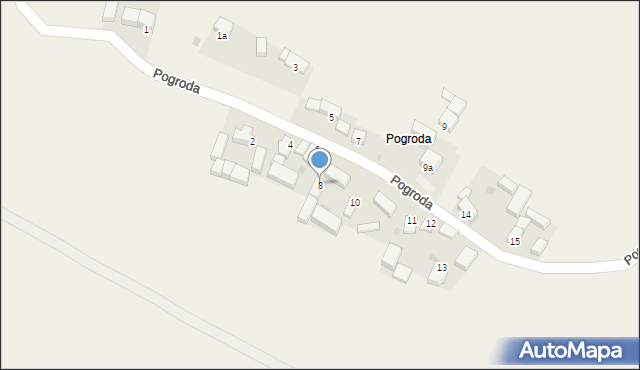 Romanów, Pogroda, 8, mapa Romanów