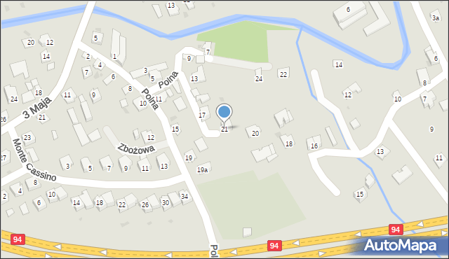 Ropczyce, Polna, 21, mapa Ropczyce