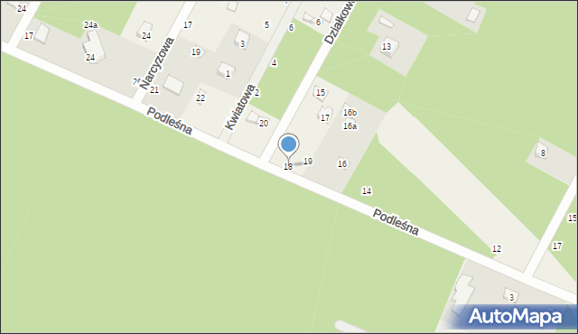 Rosanów, Podleśna, 18, mapa Rosanów