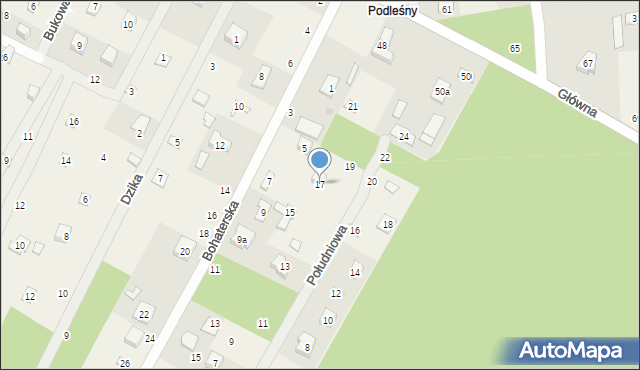 Rosanów, Południowa, 17, mapa Rosanów