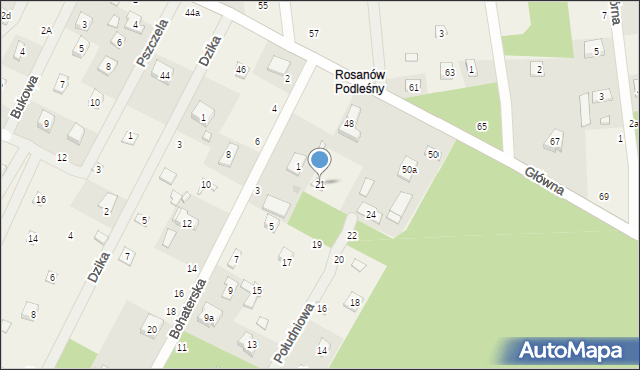 Rosanów, Południowa, 21, mapa Rosanów