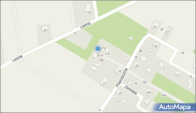 Rosanów, Poprzeczna, 15b, mapa Rosanów