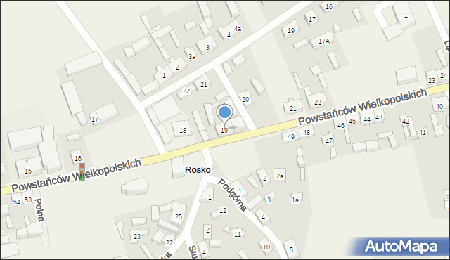 Rosko, Powstańców Wielkopolskich, 19, mapa Rosko