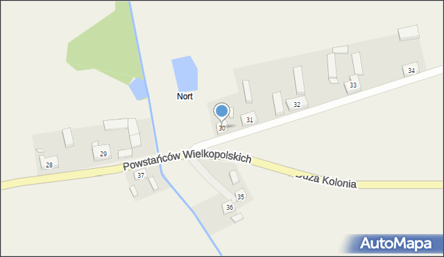 Rosko, Powstańców Wielkopolskich, 30, mapa Rosko