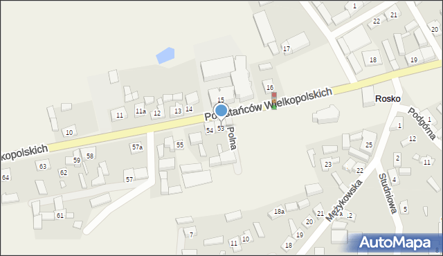 Rosko, Powstańców Wielkopolskich, 53, mapa Rosko