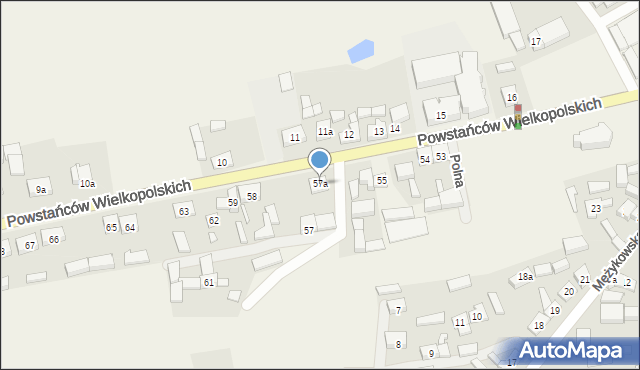 Rosko, Powstańców Wielkopolskich, 57a, mapa Rosko