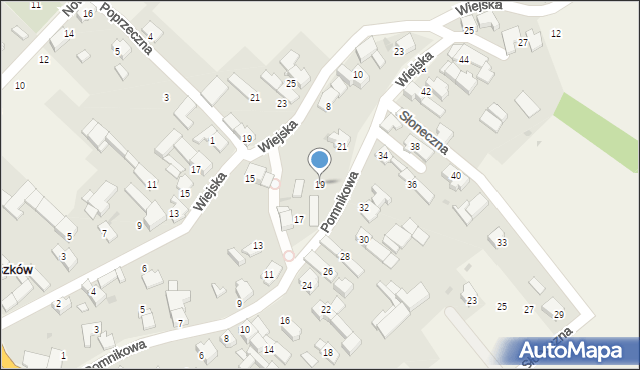 Roszków, Pomnikowa, 19, mapa Roszków
