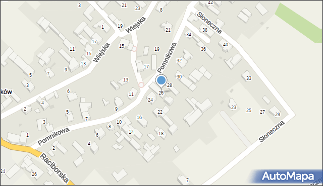 Roszków, Pomnikowa, 26, mapa Roszków